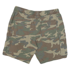 FSBN Mens Cargo Shorts Green & Brown Camouflage 2XL W38 Drawstring Casual