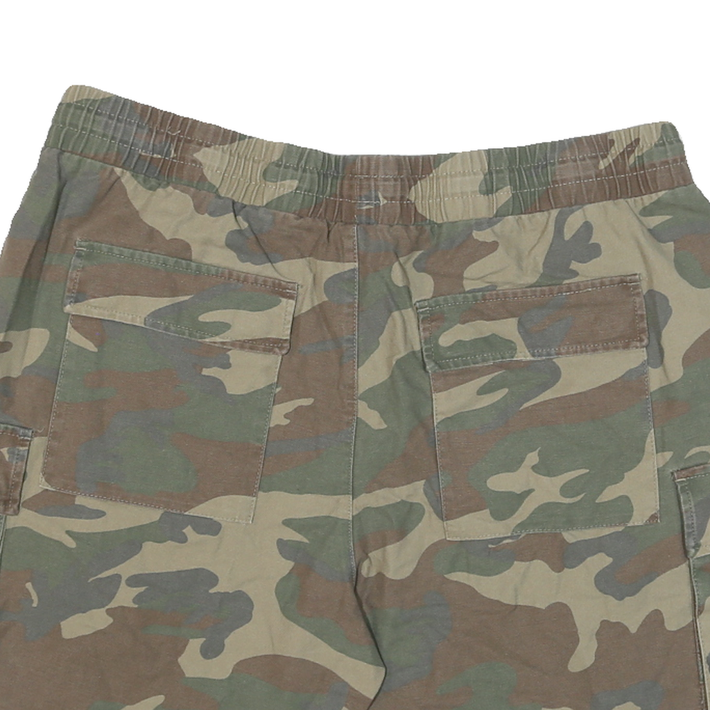 FSBN Mens Cargo Shorts Green & Brown Camouflage 2XL W38 Drawstring Casual
