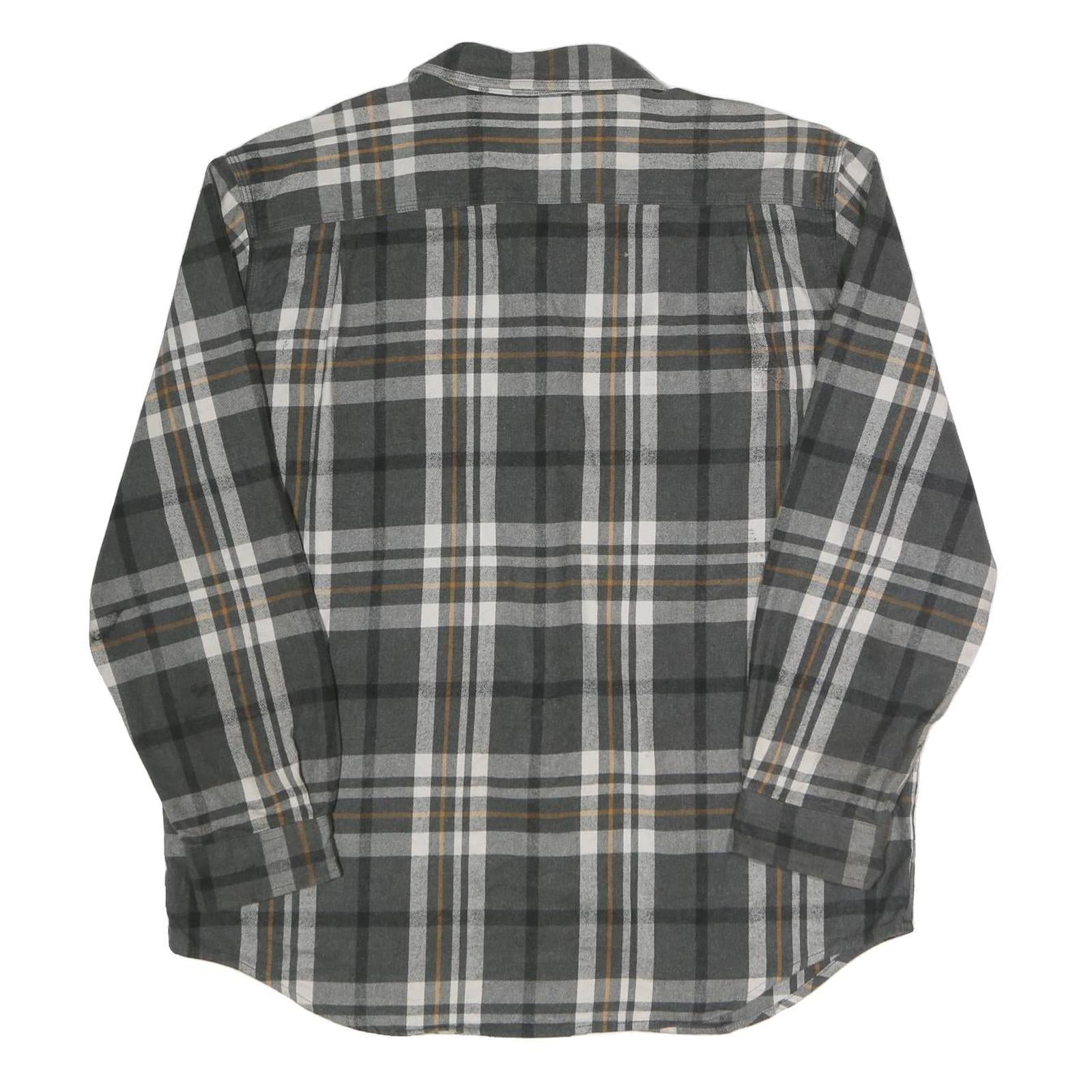 CARHARTT Mens Grey & Brown Check Shirt XL Long Sleeve Cotton Workwear Casual