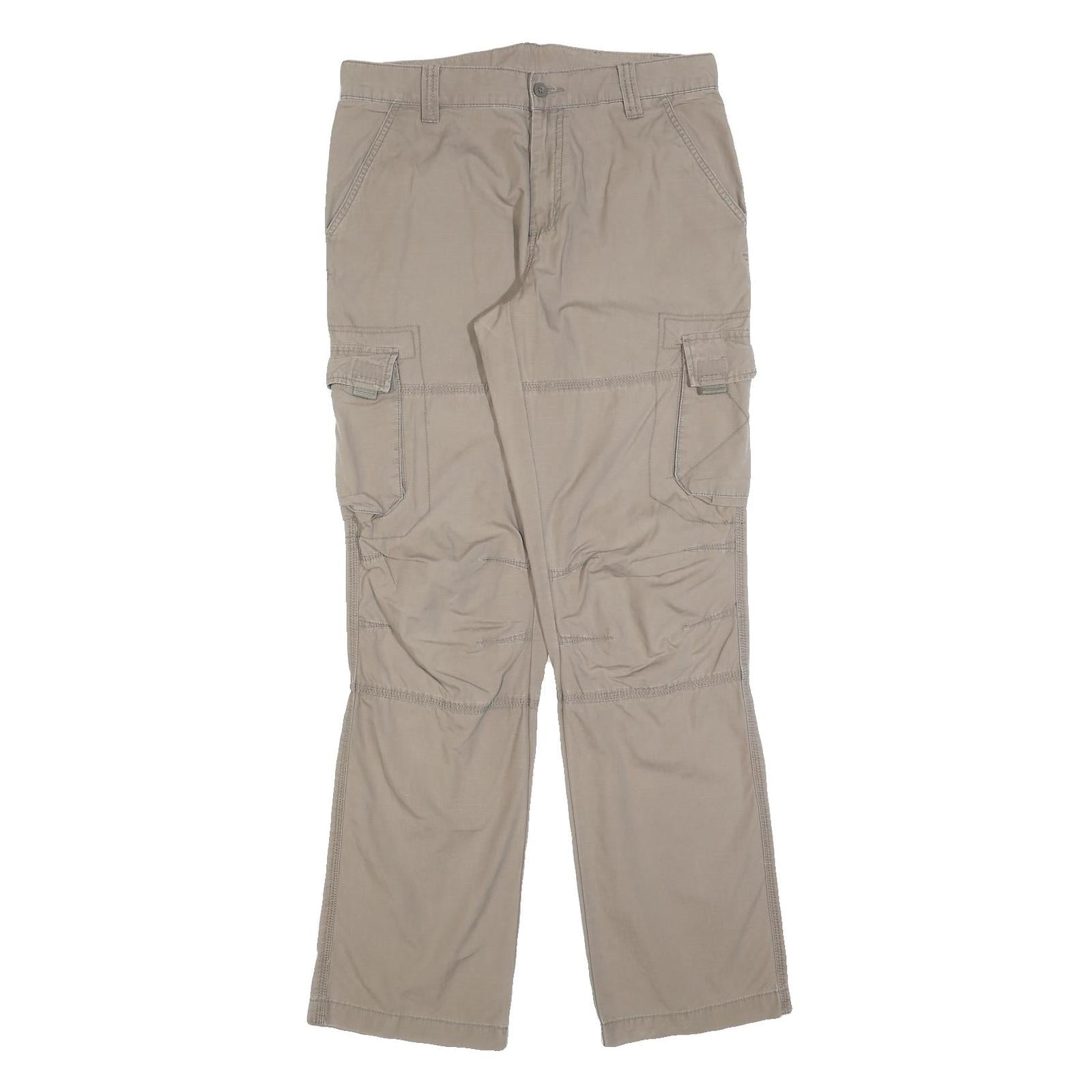 CLOCKHOUSE Womens Beige Regular Fit Cargo Trousers W34 L32 Cotton Blend Zip