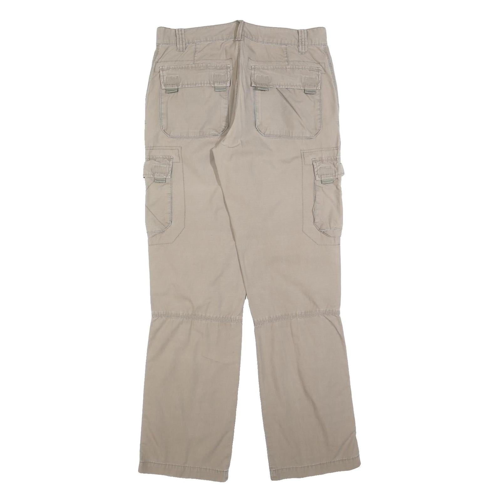 CLOCKHOUSE Womens Beige Regular Fit Cargo Trousers W34 L32 Cotton Blend Zip