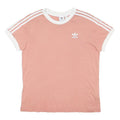 ADIDAS ORIGINALS Womens Pink & White Graphic T-Shirt UK 8 Short Sleeve Crew Neck
