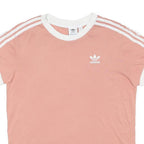 ADIDAS ORIGINALS Womens Pink & White Graphic T-Shirt UK 8 Short Sleeve Crew Neck