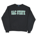 CHAMPION Mens Black Cotton Blend Sac State Crew Neck M Sweatshirt Casual