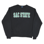 CHAMPION Mens Black Cotton Blend Sac State Crew Neck M Sweatshirt Casual