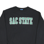 CHAMPION Mens Black Cotton Blend Sac State Crew Neck M Sweatshirt Casual