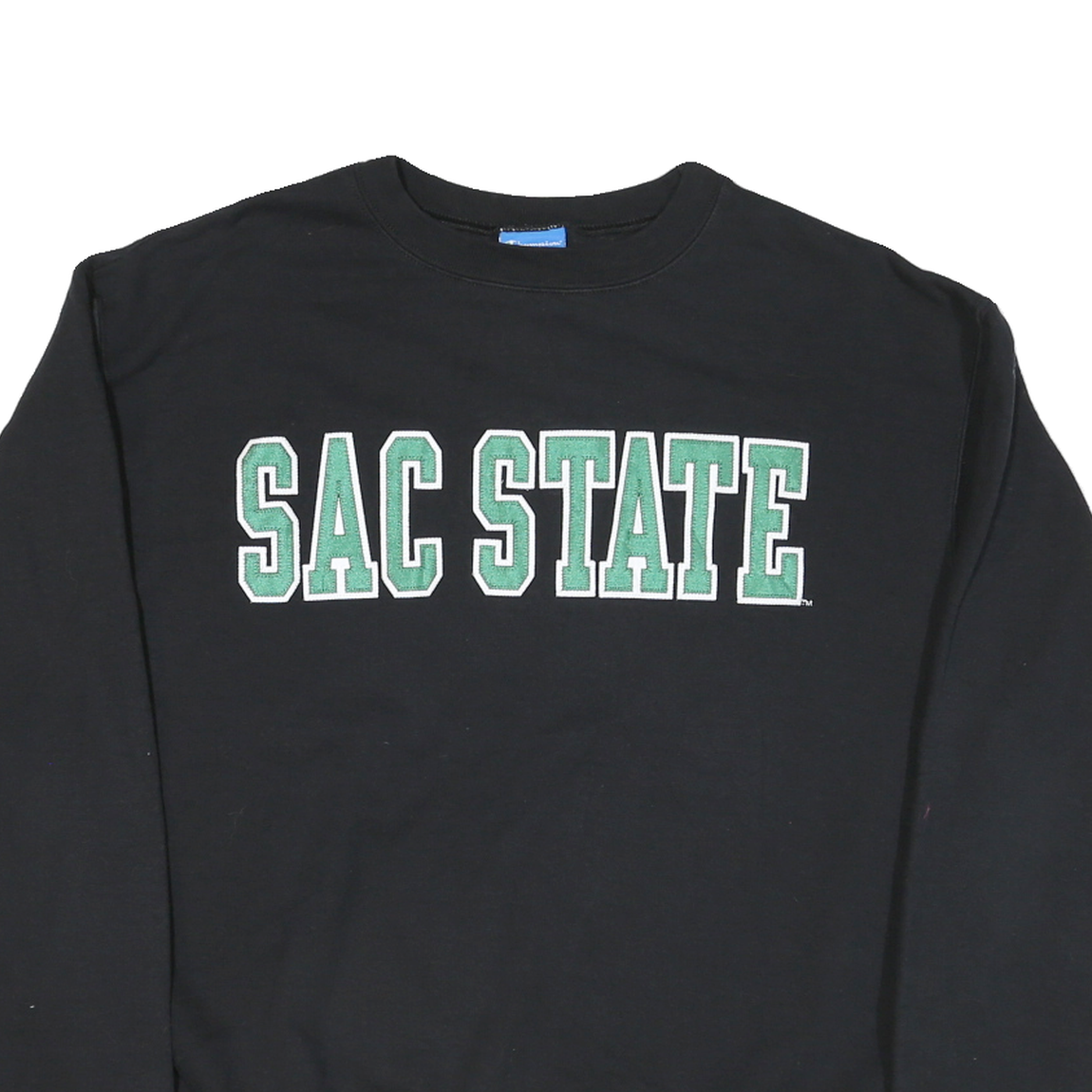 CHAMPION Mens Black Cotton Blend Sac State Crew Neck M Sweatshirt Casual