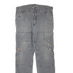 CARHARTT Mens Cotton Blend Grey Regular Fit Straight Leg Trousers W34 L30