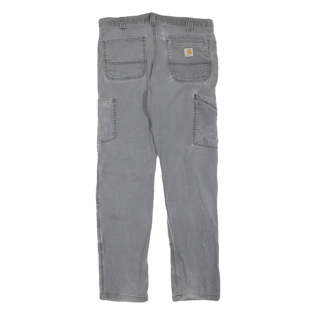 CARHARTT Mens Cotton Blend Grey Regular Fit Straight Leg Trousers W34 L30