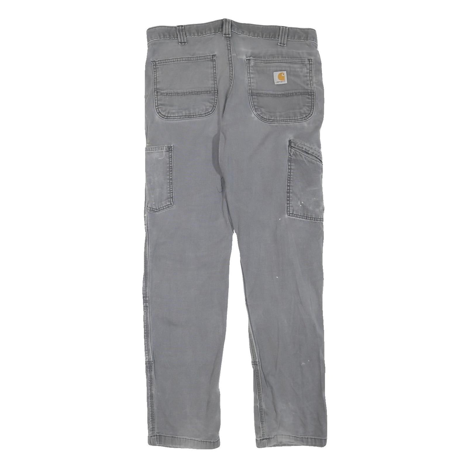 CARHARTT Mens Cotton Blend Grey Regular Fit Straight Leg Trousers W34 L30