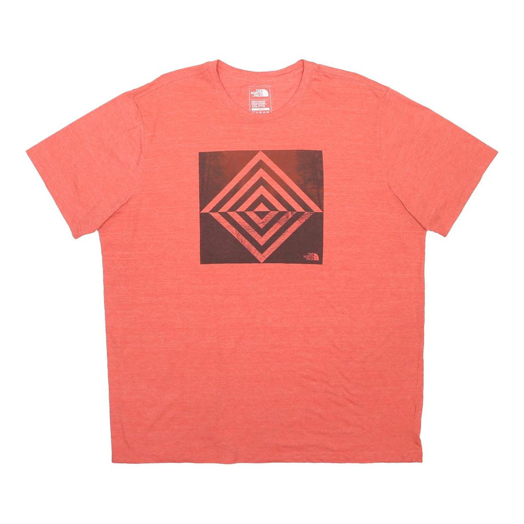 THE NORTH FACE Mens Red Graphic T-Shirt 2XL Short Sleeve Crew Neck Cotton Blend