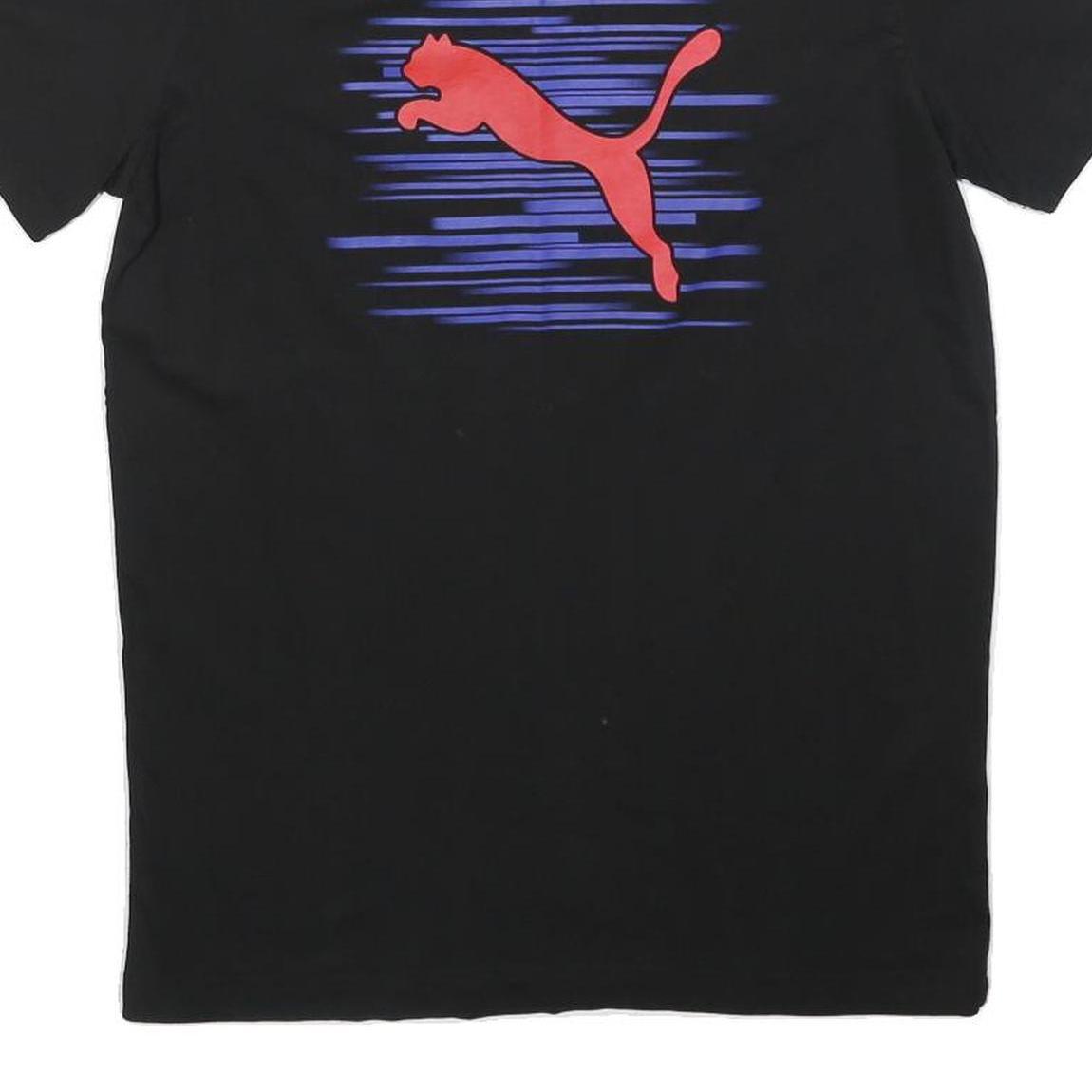 PUMA Mens Black Red Graphic T-Shirt M Short Sleeve Crew Neck Cotton Casual