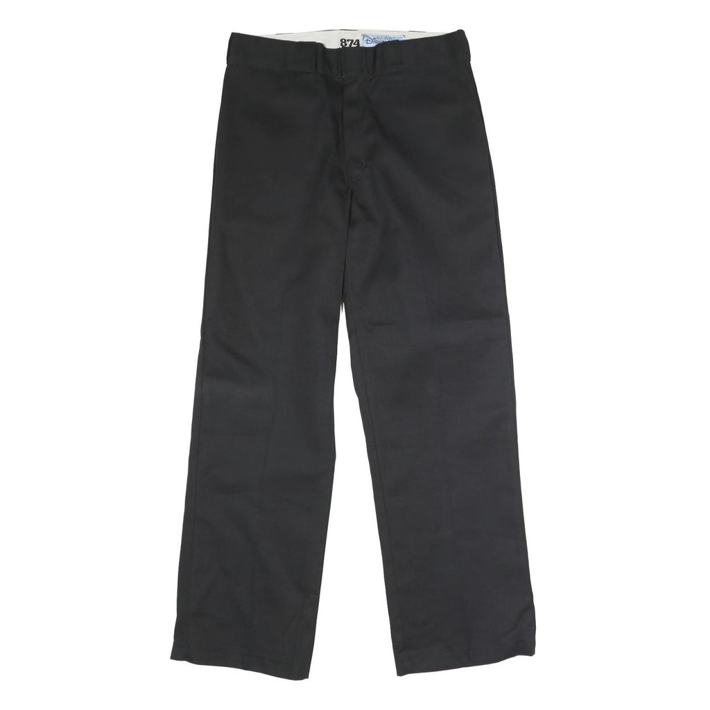 DICKIES Mens Polyester Blend Black Classic Straight Trousers W32 L30 Workwear