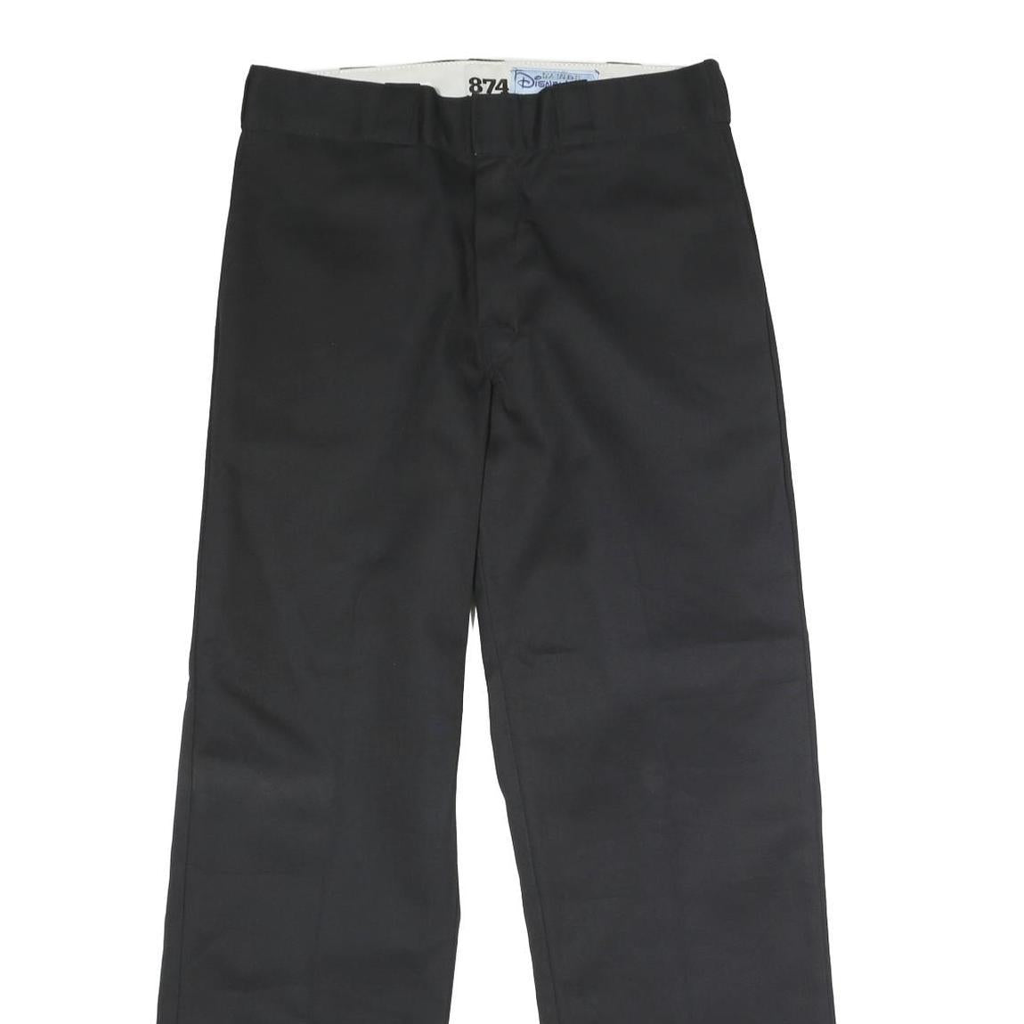 DICKIES Mens Polyester Blend Black Classic Straight Trousers W32 L30 Workwear
