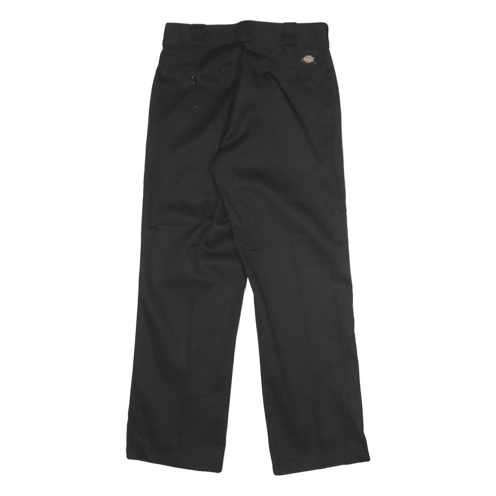 DICKIES Mens Polyester Blend Black Classic Straight Trousers W32 L30 Workwear
