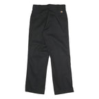 DICKIES Mens Polyester Blend Black Classic Straight Trousers W32 L30 Workwear