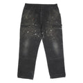 DICKIES Mens Regular Black Cotton Blend Zip Jeans W38 L30 Workwear Painter Style