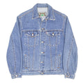 EXIT Mens Blue Denim Button Jacket S Cotton Casual Classic Pocket Design