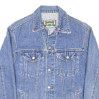 EXIT Mens Blue Denim Button Jacket S Cotton Casual Classic Pocket Design