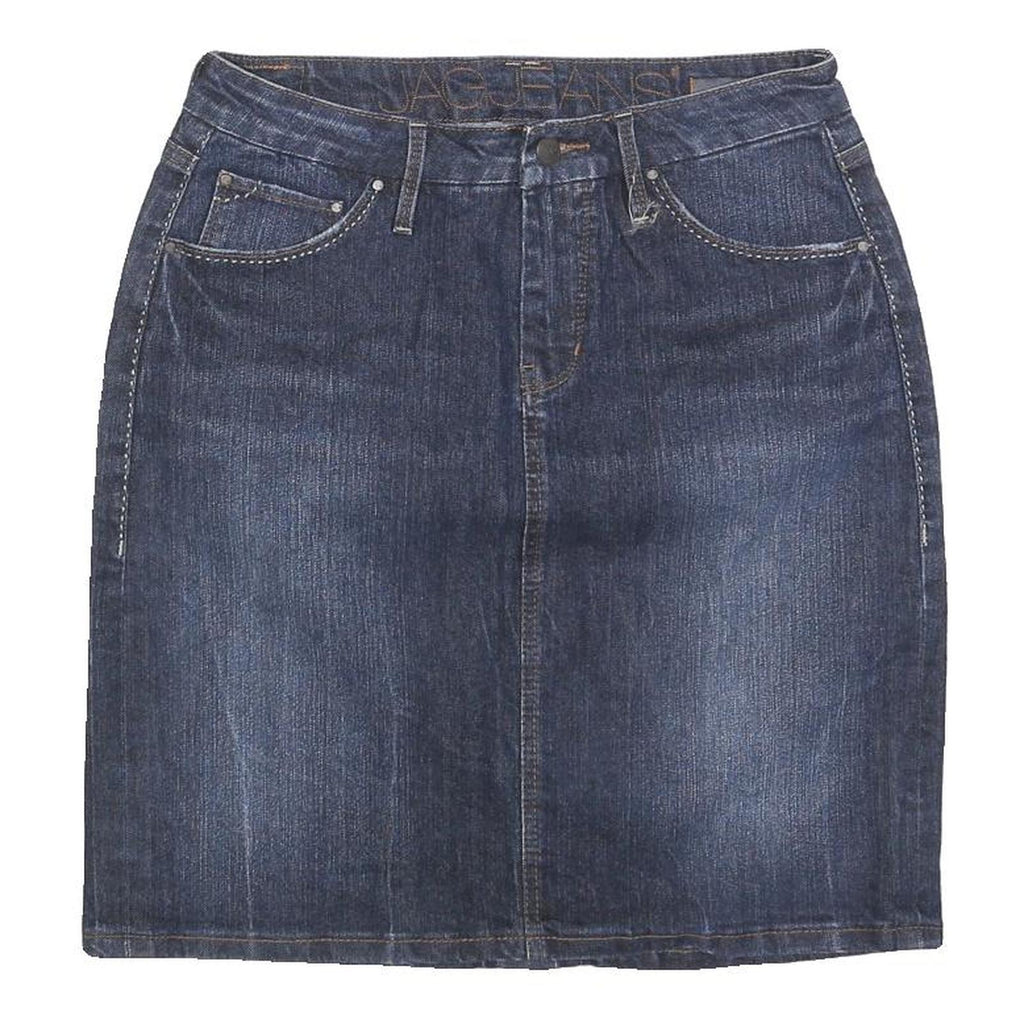 JAG JEANS Womens Blue Denim Mini Cotton Blend Pencil Skirt Size S Stylish Casual