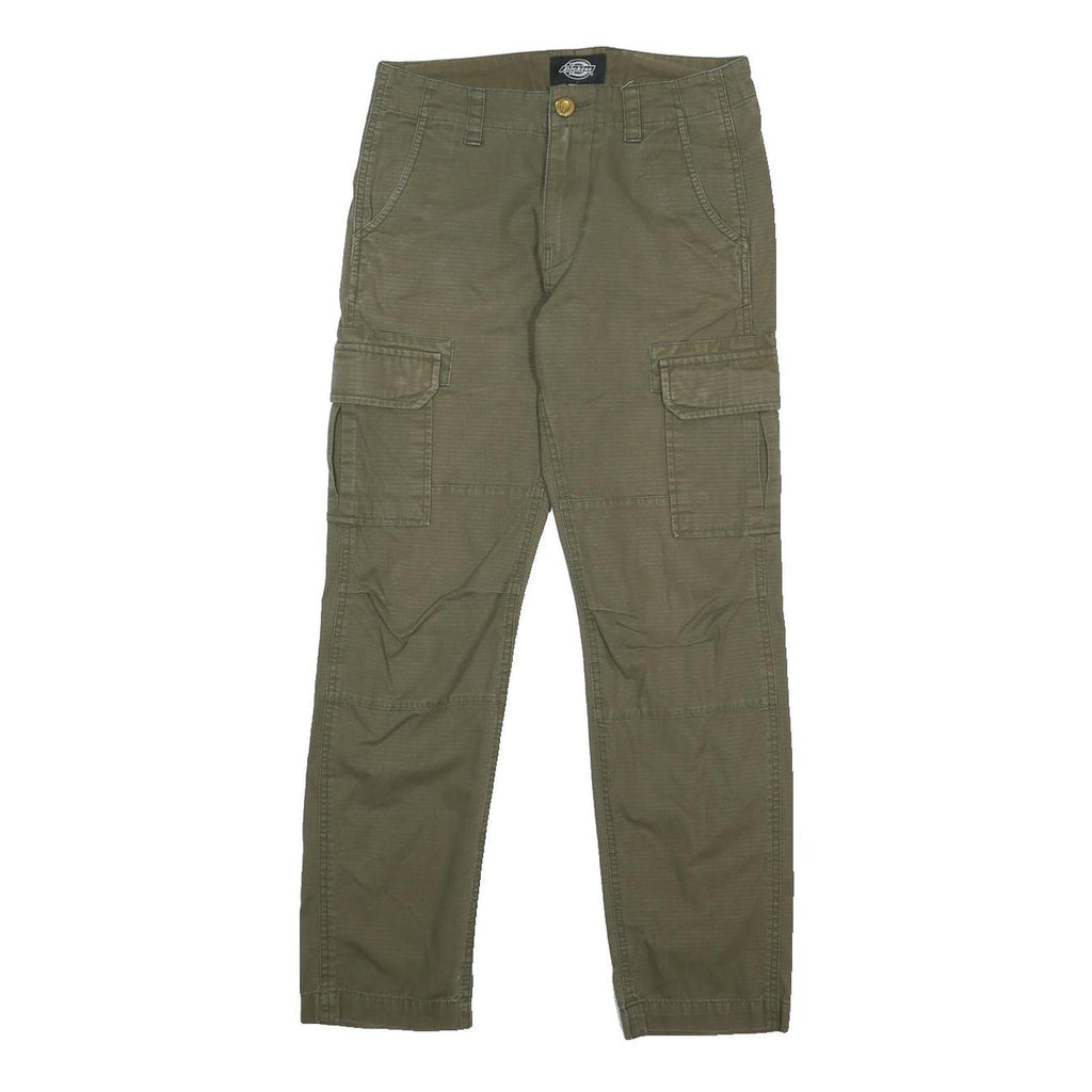 DICKIES Mens Cotton Khaki Cargo Slim Trousers W30 L29 Casual Workwear Pocket