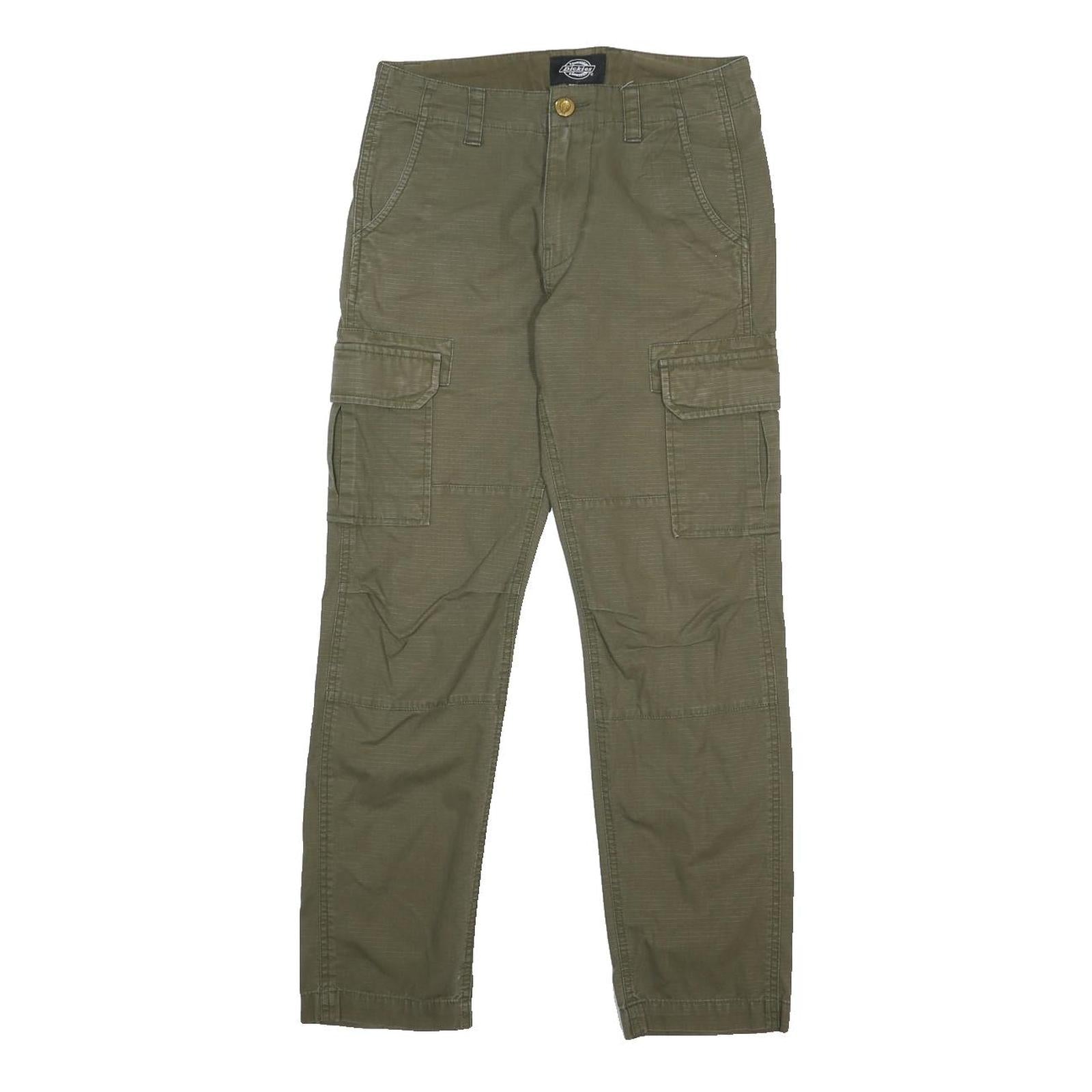 DICKIES Mens Cotton Khaki Cargo Slim Trousers W30 L29 Casual Workwear Pocket