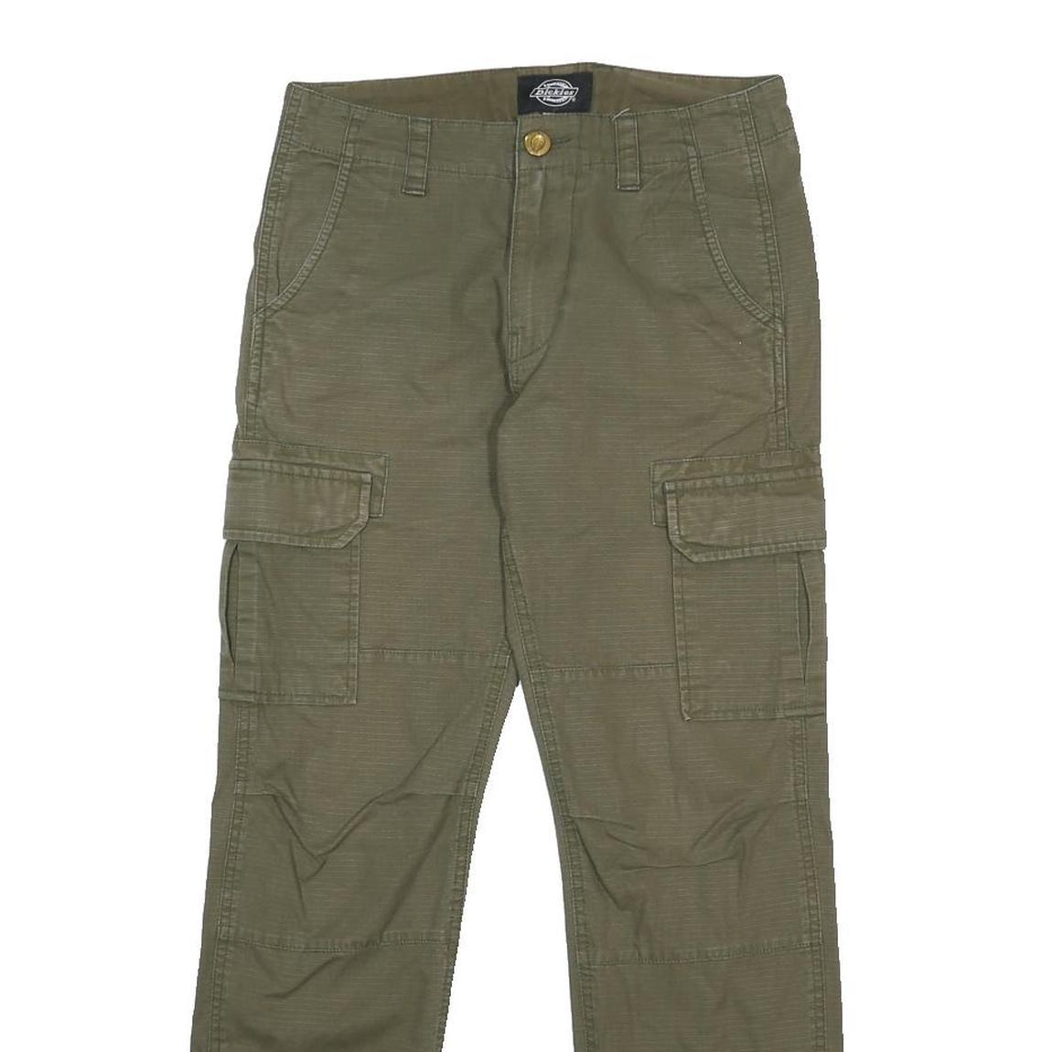 DICKIES Mens Cotton Khaki Cargo Slim Trousers W30 L29 Casual Workwear Pocket