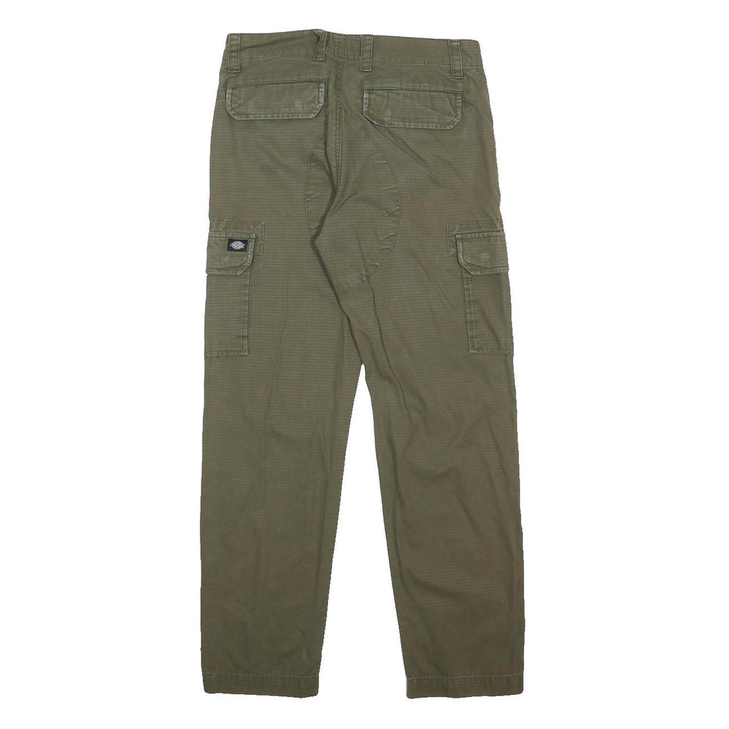 DICKIES Mens Cotton Khaki Cargo Slim Trousers W30 L29 Casual Workwear Pocket