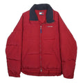 TOMMY HILFIGER Mens Red Bomber Jacket S Nylon Plain Zip Pockets