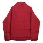 TOMMY HILFIGER Mens Red Bomber Jacket S Nylon Plain Zip Pockets