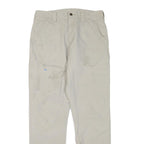 CARHARTT Mens Cotton Blend Beige Regular Fit Straight Trousers W32 L32 Workwear
