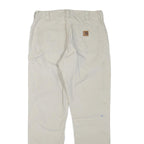 CARHARTT Mens Cotton Blend Beige Regular Fit Straight Trousers W32 L32 Workwear