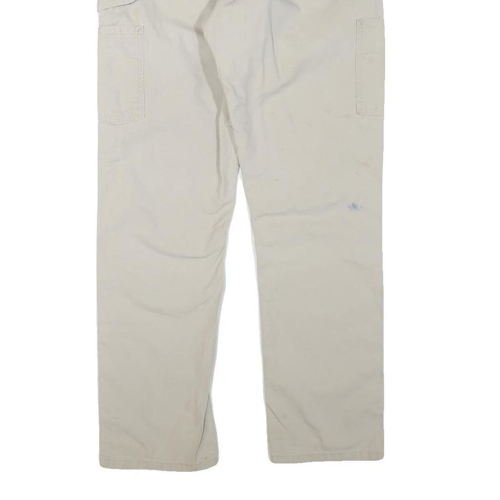 CARHARTT Mens Cotton Blend Beige Regular Fit Straight Trousers W32 L32 Workwear