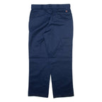 DICKIES Mens Trousers Blue Regular Straight W36 L30