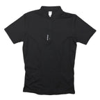 DECATHLON Mens Black Modern T-Shirt M Short Sleeve Quarter Zip