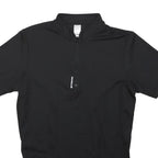 DECATHLON Mens Black Modern T-Shirt M Short Sleeve Quarter Zip