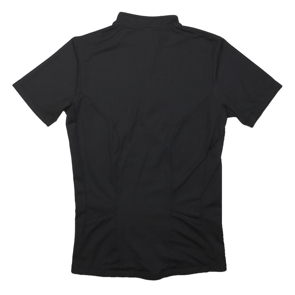 DECATHLON Mens Black Modern T-Shirt M Short Sleeve Quarter Zip