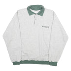 MAVERICK Mens Grey & Green Collar XL Cotton Blend Sweatshirt Pullover Casual