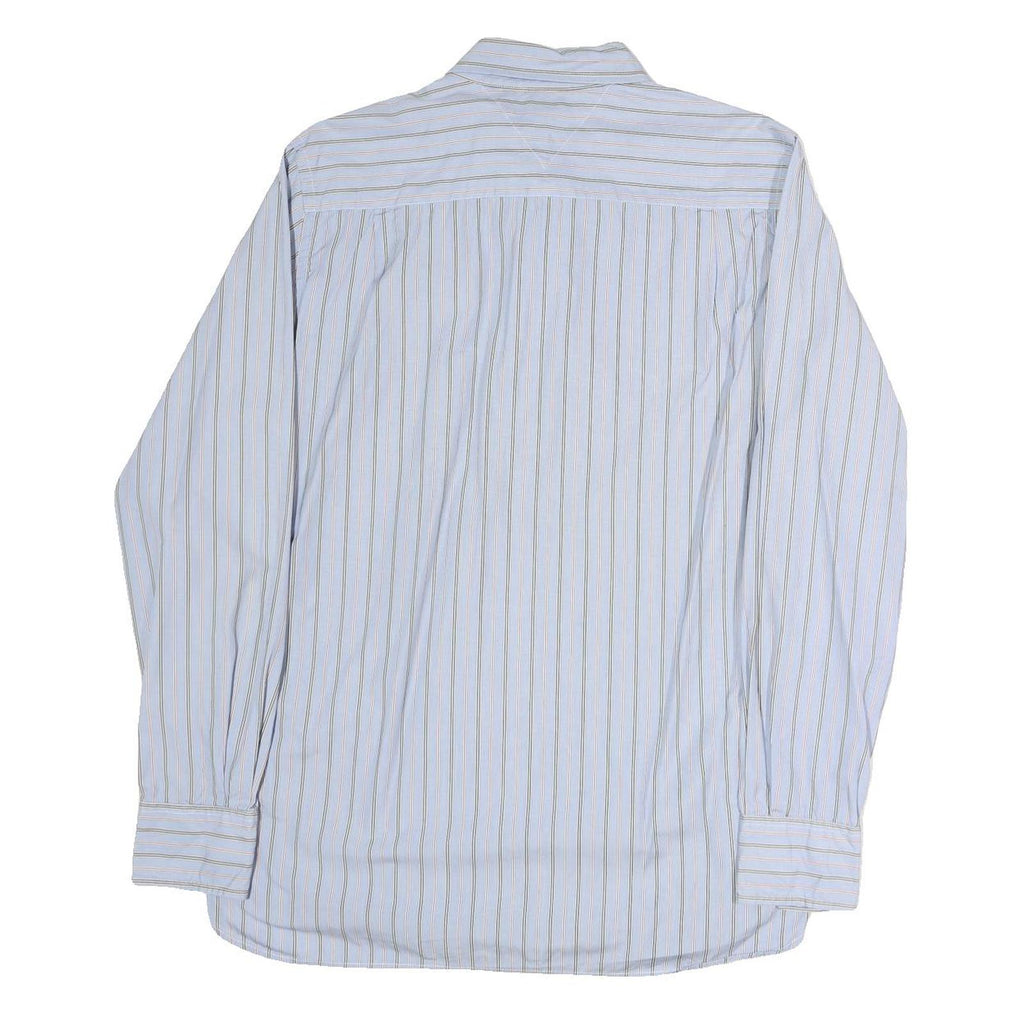 TOMMY HILFIGER Mens Blue & Yellow Stripe Shirt M Classic Button-Down Cotton