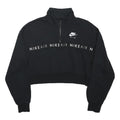 NIKE AIR Womens Black Patterned Jumper Pullover Crew Neck Cotton Blend S