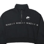 NIKE AIR Womens Black Patterned Jumper Pullover Crew Neck Cotton Blend S