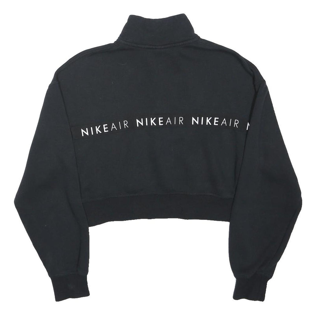 NIKE AIR Womens Black Patterned Jumper Pullover Crew Neck Cotton Blend S
