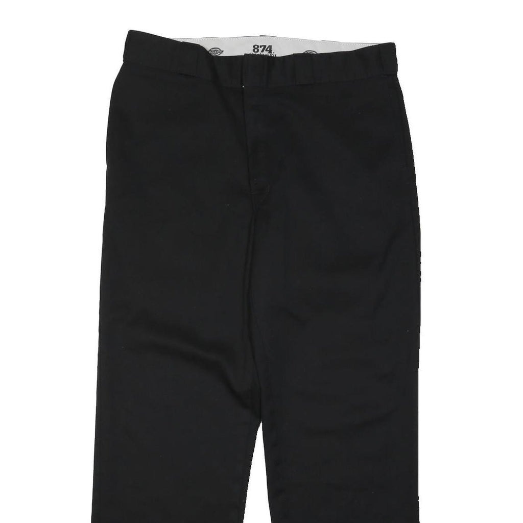 DICKIES Mens Polyester Blend Black Regular Fit Straight Trousers W38 L31 Casual
