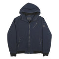 MICHAEL KORS Mens Navy Blue Zip Jacket L Polyester Casual Hooded Pocket