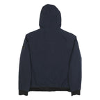 MICHAEL KORS Mens Navy Blue Zip Jacket L Polyester Casual Hooded Pocket