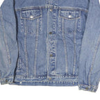 PORT & COMPANY Mens Blue Denim Jacket L Cotton Button Closure Relaxed Fit