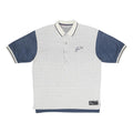 LOTTO Mens White & Blue Polo Shirt Short Sleeve L Cotton Blend Basic Casual
