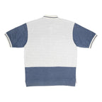 LOTTO Mens White & Blue Polo Shirt Short Sleeve L Cotton Blend Basic Casual