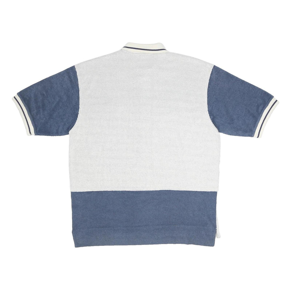 LOTTO Mens White & Blue Polo Shirt Short Sleeve L Cotton Blend Basic Casual