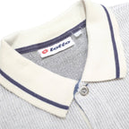 LOTTO Mens White & Blue Polo Shirt Short Sleeve L Cotton Blend Basic Casual